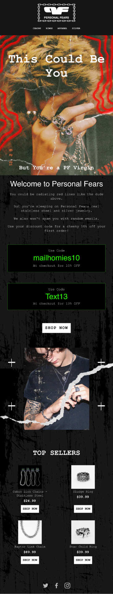 Personal Fears Campaign email mockup
